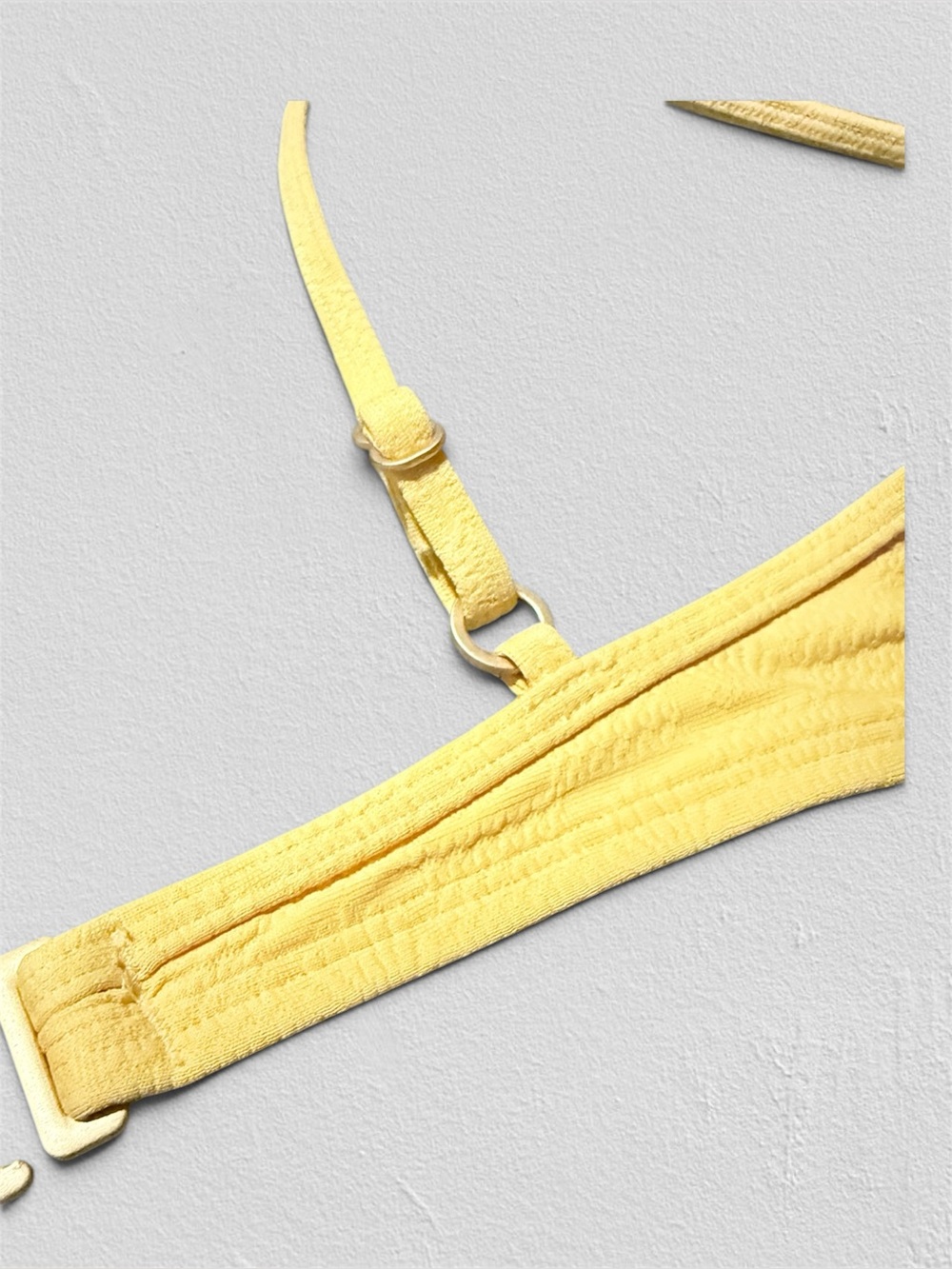 l*space Yellow Textured Underwire Bikini Top with Adjustable Straps - Picture 3 of 4